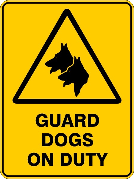 WARNING GUARD DOGS ON DUTY - SELF ADHESIVE STICKER / DECAL / SIGN | HEALTH & SAF - Picture 2 of 7