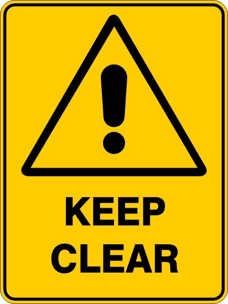 WARNING KEEP CLEAR - SELF ADHESIVE STICKER / DECAL / SIGN | HEALTH & SAFETY - Picture 7 of 7