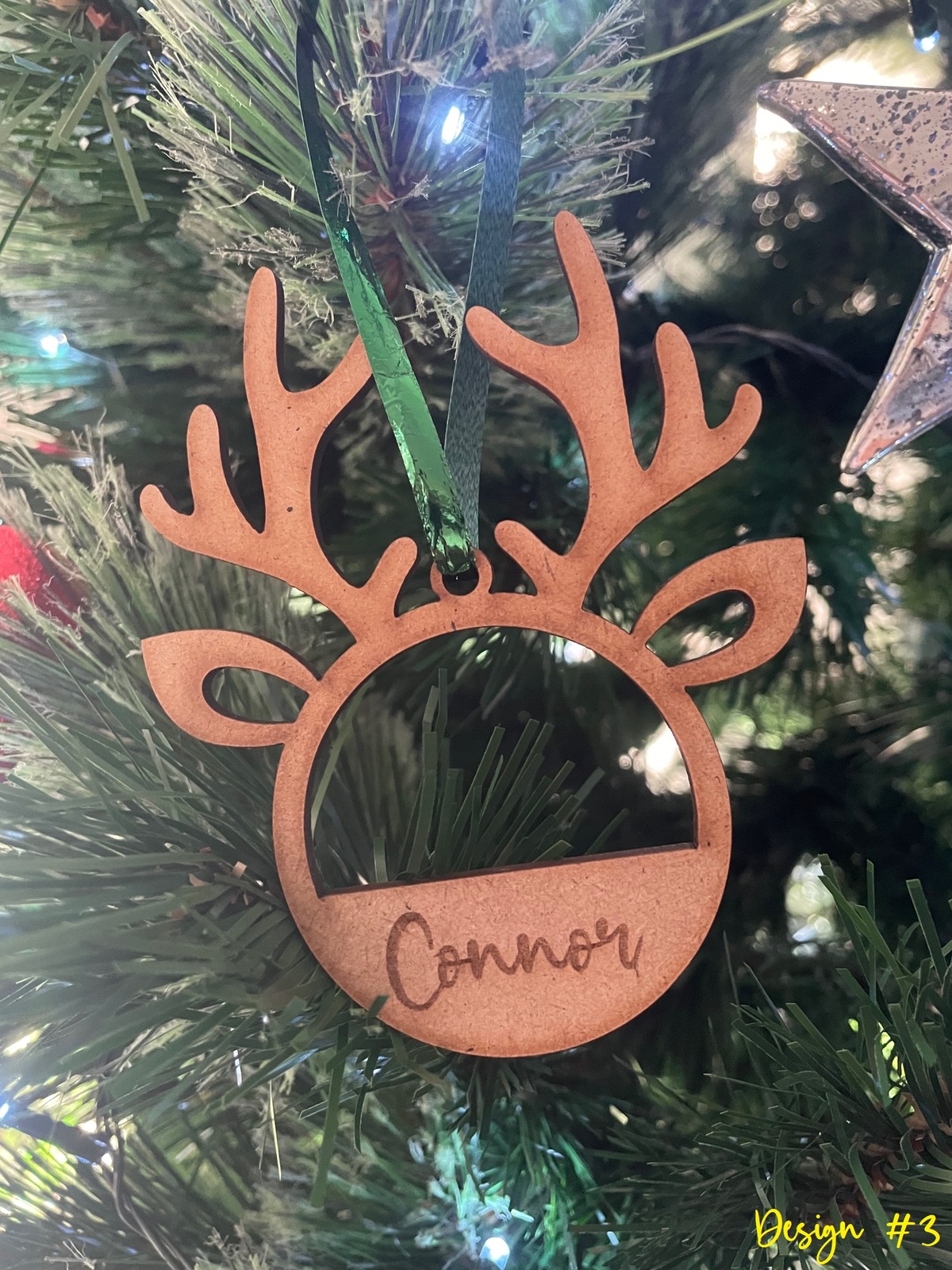PERSONALISED CHRISTMAS REINDEER ORNAMENT | DECORATION | XMAS | CUSTOM | PLYWOOD - Picture 4 of 4