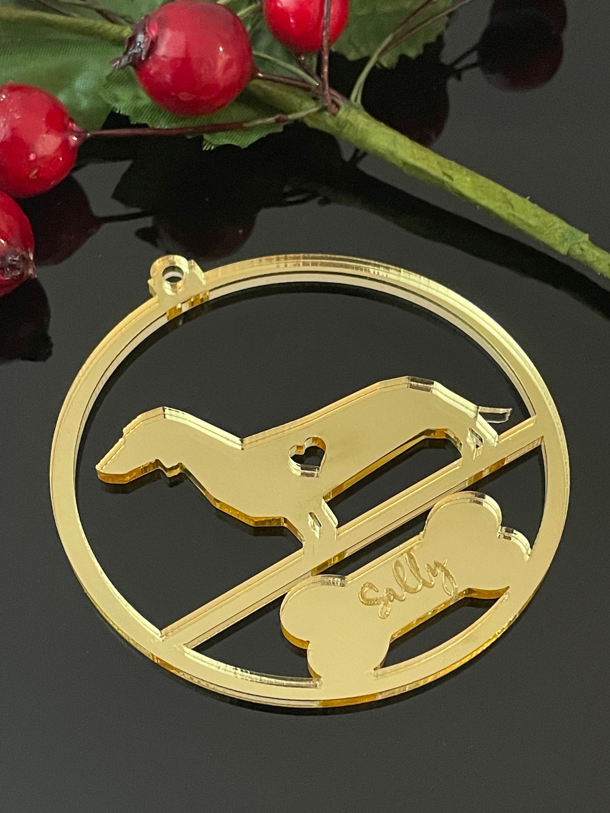 Personalised Dachshund Christmas Bauble Decoration | Acrylic | Festive | Season - Picture 2 of 4