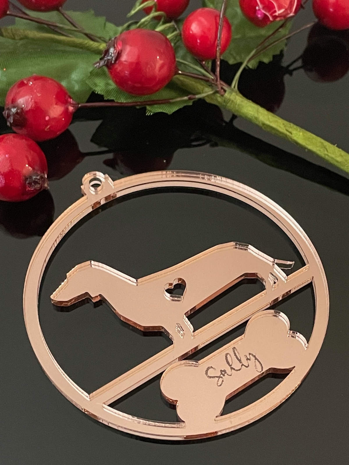 Personalised Dachshund Christmas Bauble Decoration | Acrylic | Festive | Season - Picture 3 of 4
