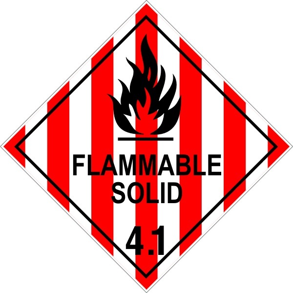 FLAMMABLE SOLID 4.1 - SELF ADHESIVE STICKER / DECAL / SIGN | HEALTH & SAFETY | C - Picture 5 of 7
