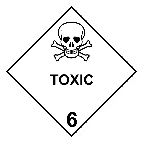 TOXIC 6 - SELF ADHESIVE STICKER / DECAL / SIGN | HEALTH & SAFETY | CLASS 6 - Picture 7 of 7