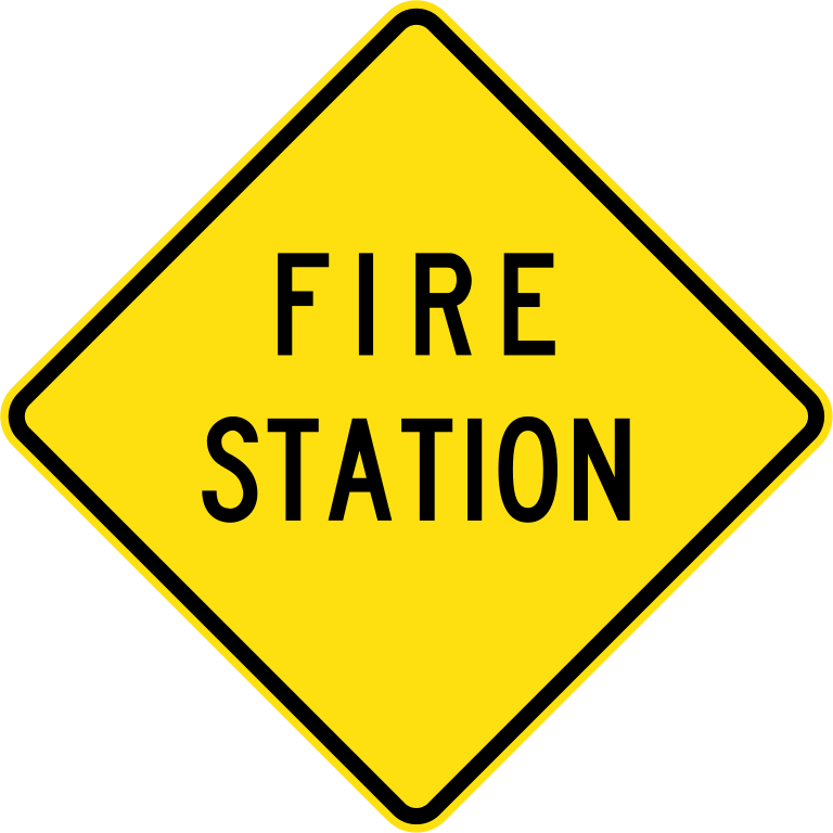 FIRE STATION (W5-36) - SELF ADHESIVE STICKER / DECAL / SIGN | HEALTH & SAFETY - Picture 2 of 6