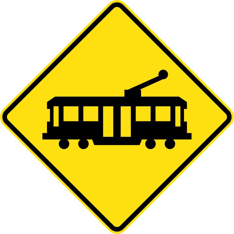 TRAM CROSSING (W5-41) - SELF ADHESIVE STICKER / DECAL / SIGN | HEALTH & SAFETY - Picture 2 of 6