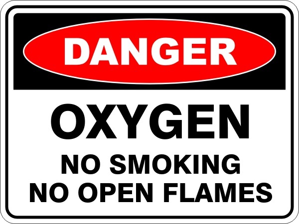 OXYGEN - NO SMOKING - NO OPEN FLAMES - SELF ADHESIVE STICKER / DECAL / SIGN | HE - Picture 2 of 7