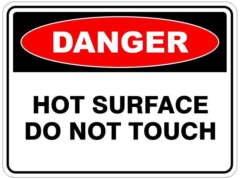 HOT SURFACE DO NOT TOUCH - SELF ADHESIVE STICKER / DECAL / SIGN | HEALTH & SAFET - Picture 2 of 7