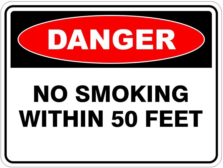 NO SMOKING WITHIN 50 FEET - SELF ADHESIVE STICKER / DECAL / SIGN | HEALTH & SAFE - Picture 2 of 7