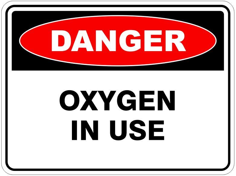 OXYGEN IN USE - SELF ADHESIVE STICKER / DECAL / SIGN | HEALTH & SAFETY ...