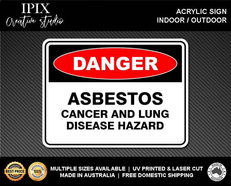 ASBESTOS CANCER AND LUNG DISEASE HAZRD - DANGER - ACRYLIC SIGN | HEALTH & SAFETY - Picture 2 of 6