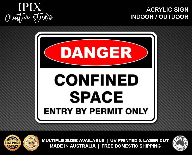 CONFINED SPACE - DANGER - ACRYLIC SIGN | HEALTH & SAFETY - Picture 2 of 6