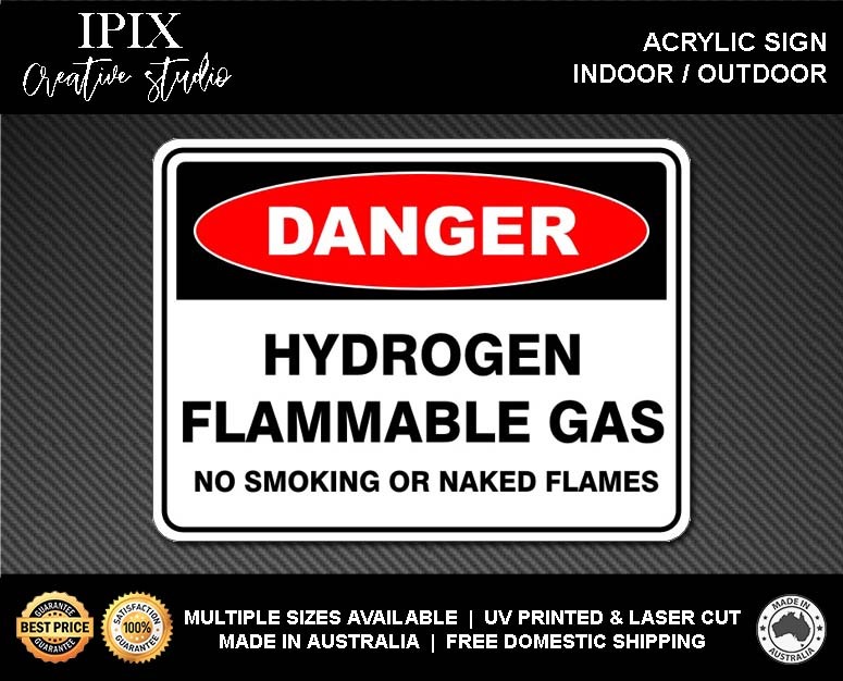 HYDROGEN FLAMMABLE GAS - DANGER - ACRYLIC SIGN | HEALTH & SAFETY - Bild 2 von 6