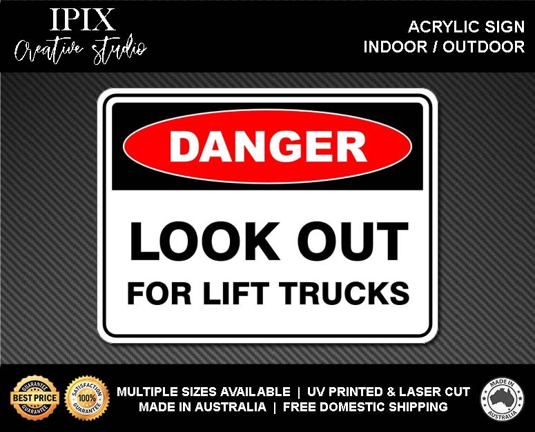 LOOK OUT FOR LIFT TRUCKS - DANGER - ACRYLIC SIGN | HEALTH & SAFETY - Picture 2 of 6