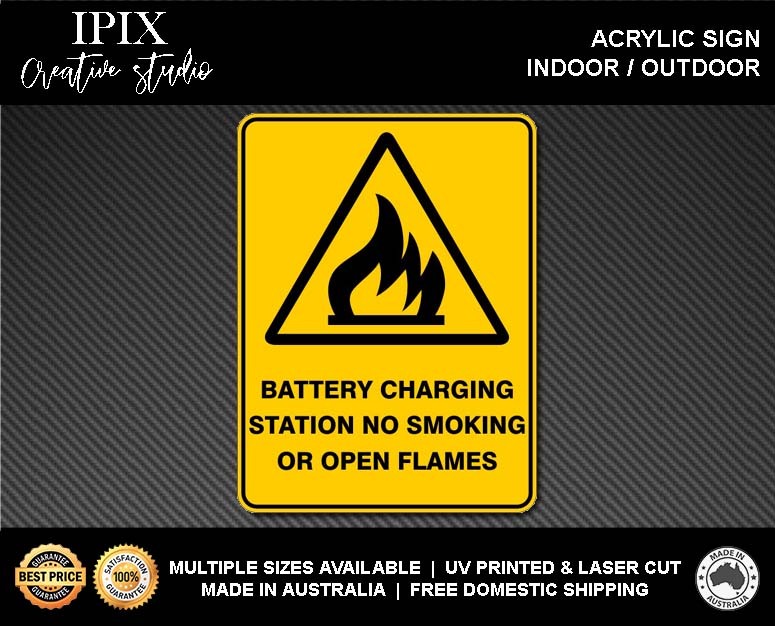 WARNING - BATTERY CHARGING STATION - ACRYLIC SIGN | HEALTH & SAFETY - Picture 2 of 6