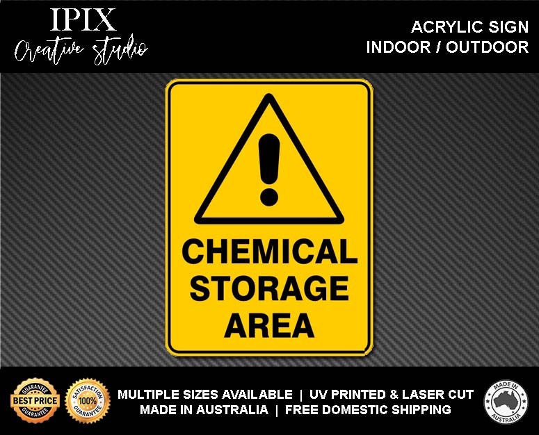 WARNING - CHEMICAL STORAGE AREA - ACRYLIC SIGN | HEALTH & SAFETY - Picture 2 of 6