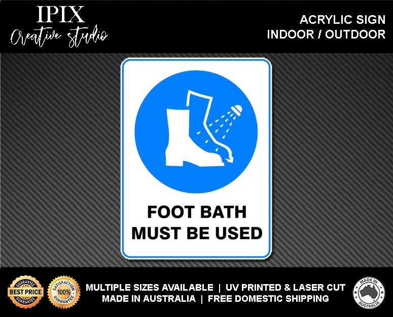 FOOT BATH MUST BE USED - MANDATORY | ACRYLIC | SIGN | HEALTH & SAFETY - Bild 2 von 6