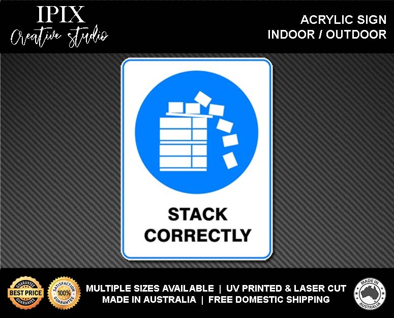 STACK CORRECTLY - MANDATORY | ACRYLIC | SIGN | HEALTH & SAFETY - Bild 2 von 6