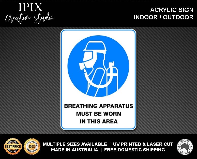 BREATHING APPARATUS MUST BE WORN IN THIS AREA - MANDATORY | ACRYLIC | SIGN | HEA - Bild 2 von 6