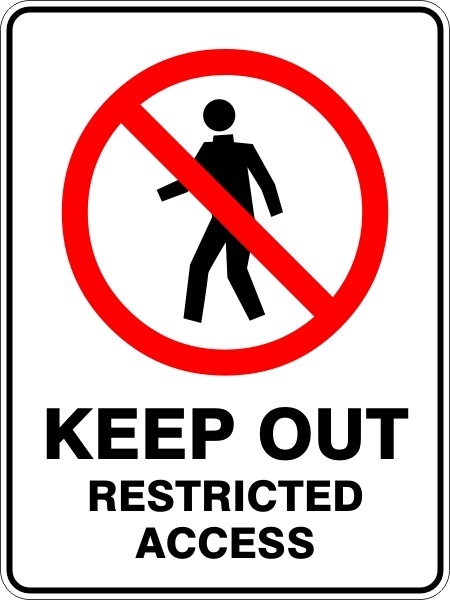 KEEP OUT RESTRICTED ACCESS - SELF ADHESIVE STICKER / DECAL / SIGN | HEALTH & SAF - Picture 2 of 7