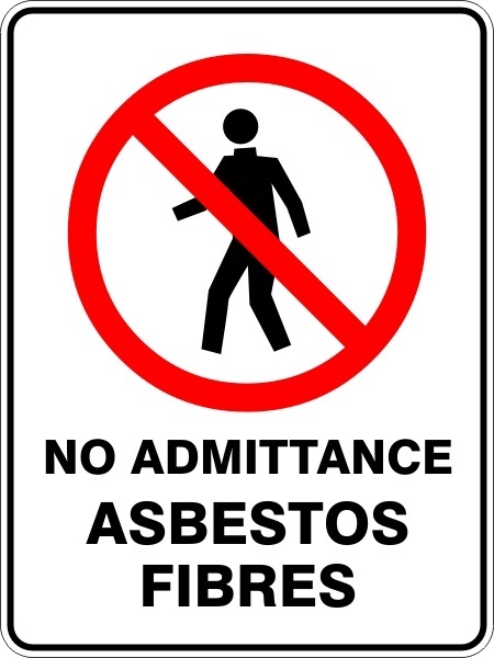 NO ADMITTANCE ASBESTOS FIBRES - SELF ADHESIVE STICKER / DECAL / SIGN | HEALTH & - Picture 2 of 7