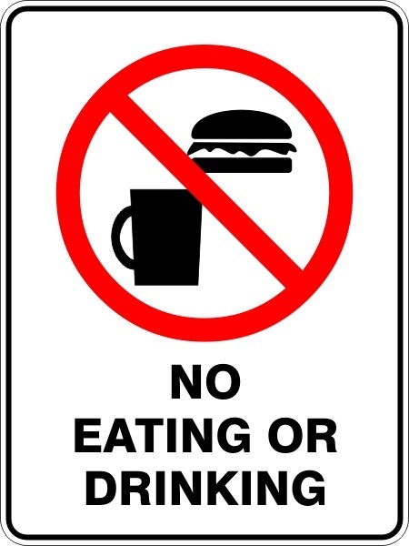 NO EATING OR DRINKING - SELF ADHESIVE STICKER / DECAL / SIGN | HEALTH & SAFETY - Picture 2 of 7