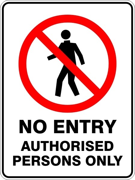 NO ENTRY AUTHORISED PERSONS ONLY - SELF ADHESIVE STICKER / DECAL / SIGN | HEALTH - Picture 2 of 7