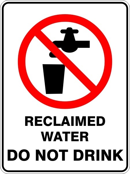 RECLAIMED WATER DO NOT DRINK - SELF ADHESIVE STICKER / DECAL / SIGN | HEALTH & S - Picture 2 of 7