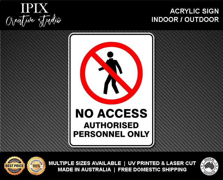 NO ACCESS AUTHORISED PERSONNEL ONLY - PROHIBITION | ACRYLIC | SIGN | HEALTH & SA - Bild 2 von 6
