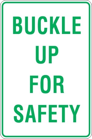 BUCKLE UP FOR SAFETY - SELF ADHESIVE STICKER / DECAL / SIGN | HEALTH & SAFETY - Picture 2 of 7
