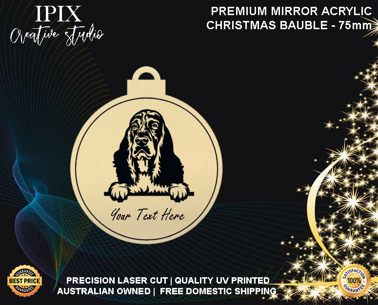 Personalised Acrylic Christmas Dog Bauble - ENGLISH SPRINGER SPANIEL | Premium | - Picture 2 of 14