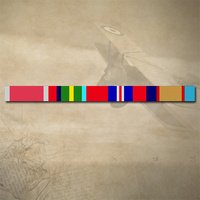 39-45 STAR, PACIFIC STAR, WAR MEDAL AND 39-45 ASM RIBBON BAR DECAL STICKER [Size: 260mm x 24mm (No Border)]