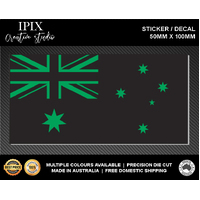 AUSTRALIAN FLAG DECAL GREEN INSERT | STICKER | 100mm x 50mm | CUSTOM | EMERGENCY