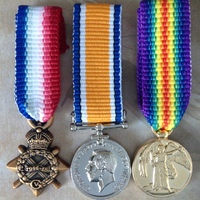 World War I - Mini Medal Trio Set (1914-15 Star, BWM and Victory Medals)