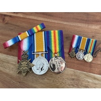 World War I - Full Size + Mini Medals Trio Set (1914-15 Star, BWM and Victory Medals) | Replica | Mounted
