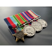1939-45 Star, Defence, War and 1939-45 Australian Service (Mini Size) Medals | Antique | Court Mounted | ASM | WWII