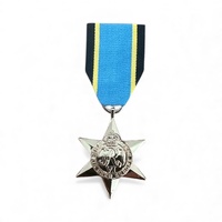 AIR CREW EUROPE STAR | SWING MOUNTED | GOLD TONE | WWII | WORLD WAR TWO | CAMPAIGN | ARMY