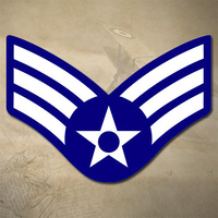 USAF SENIOR AIRMAN DECAL STICKER | 3" x 2.15" | E4 | SRA | AIR FORCE