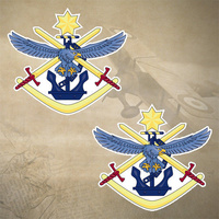 2 x ADF TRI SERVICE EMBLEM DECALS | STICKERS | 51mm x 46mm | 7yr WTR + UV PRF | 