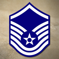 USAF MASTER SERGEANT DECAL STICKER | 3" x 4" | E7 | MSGT | AIR FORCE