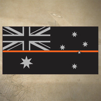 AUSTRALIAN THIN ORANGE LINE FLAG DECAL | STICKER | 100mm x 50mm | EMS | SES | 