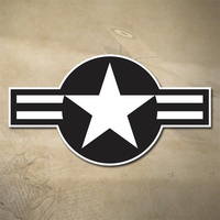 U.S. ARMY AIR CORPS DECAL | STICKER | 100mm x 55mm | USAF | AAC | BLACK & WHITE