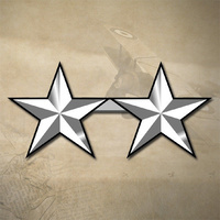 USMC / ARMY / AIR FORCE 2 STAR MAJOR GENERAL INSIGNIA DECAL STICKER | 2" x 1" |