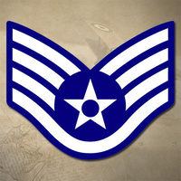 USAF STAFF SERGEANT DECAL STICKER | 3" x 2.5" | E5 | SSGT | AIR FORCE