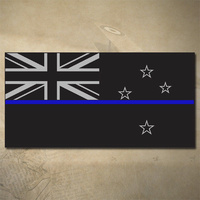 NEW ZEALAND THIN BLUE LINE FLAG DECAL | STICKER | 100mm x 50mm | POLICE | EMS