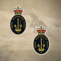 ROYAL AUSTRALIAN NAVY EMBLEM DECALS | STICKER | 50mm x 30mm | 7yr WTR + UV PROOF