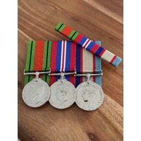 WW2 Defence, 1939-45 War and 1939-45 Australian Serrvice Medal Set With Bar | Court Mounted | Replica | Military | ADF | Full Size | ASM