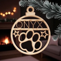 PERSONALISED CAT CHRISTMAS BAUBLE ORNAMENT | DECORATION | XMAS | CUSTOM | PLYWOOD | SEASON | #39-1