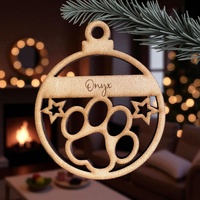 PERSONALISED CAT CHRISTMAS BAUBLE ORNAMENT | DECORATION | XMAS | CUSTOM | PLYWOOD | SEASON | #39-1