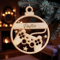 PERSONALISED PLAYSTATION GAMER CHRISTMAS BAUBLE ORNAMENT | DECORATION | XMAS | CUSTOM | PLYWOOD | SEASON | #57-1