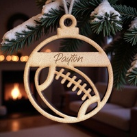 PERSONALISED FOOTBALL CHRISTMAS BAUBLE ORNAMENT | DECORATION | XMAS | CUSTOM | PLYWOOD | SEASON | #58-4E